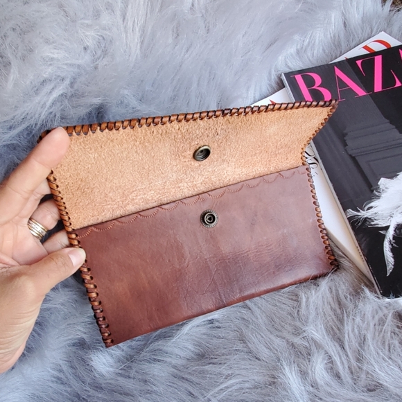 brown large genuine leather wallet - Picture 2 of 8